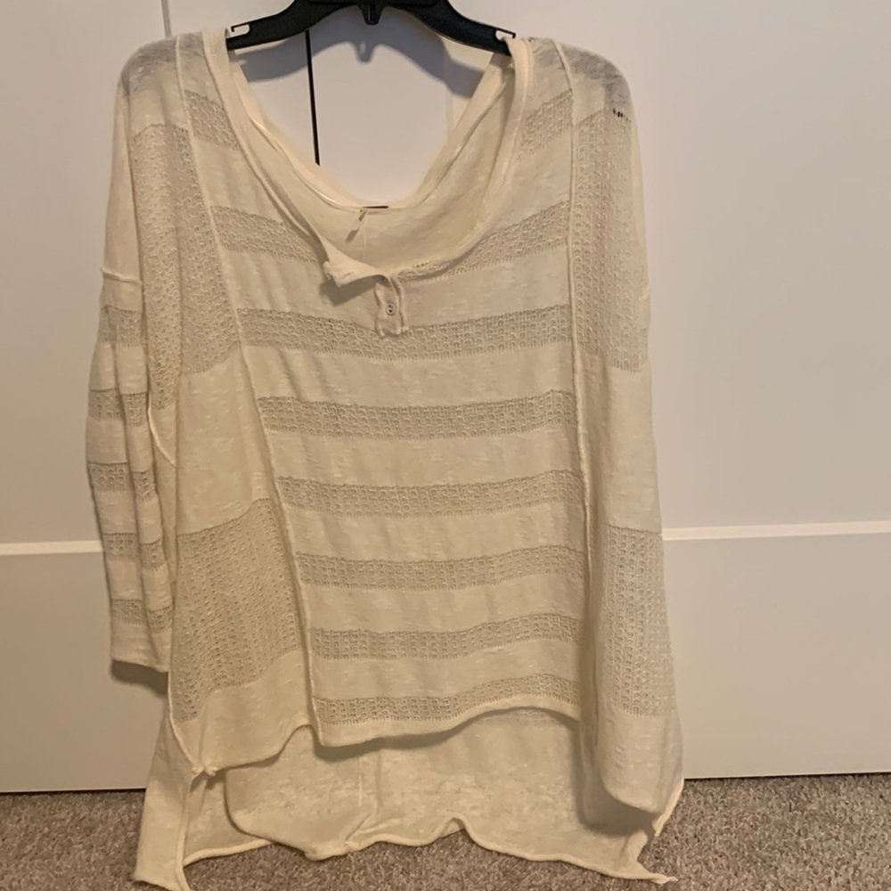 Free People knit top with split hem